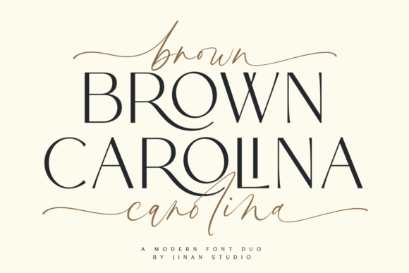 Brown Carolina Duo: Blending Modern Sans Serif with Script Flair